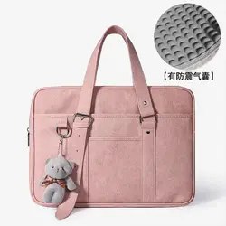 Ins Pink Shockproof Laptop Bag Women Laptop Case Waterproof Tote Bag 13 14 15 Inch For Macbook Air Pro Handbags Briefcase Cover