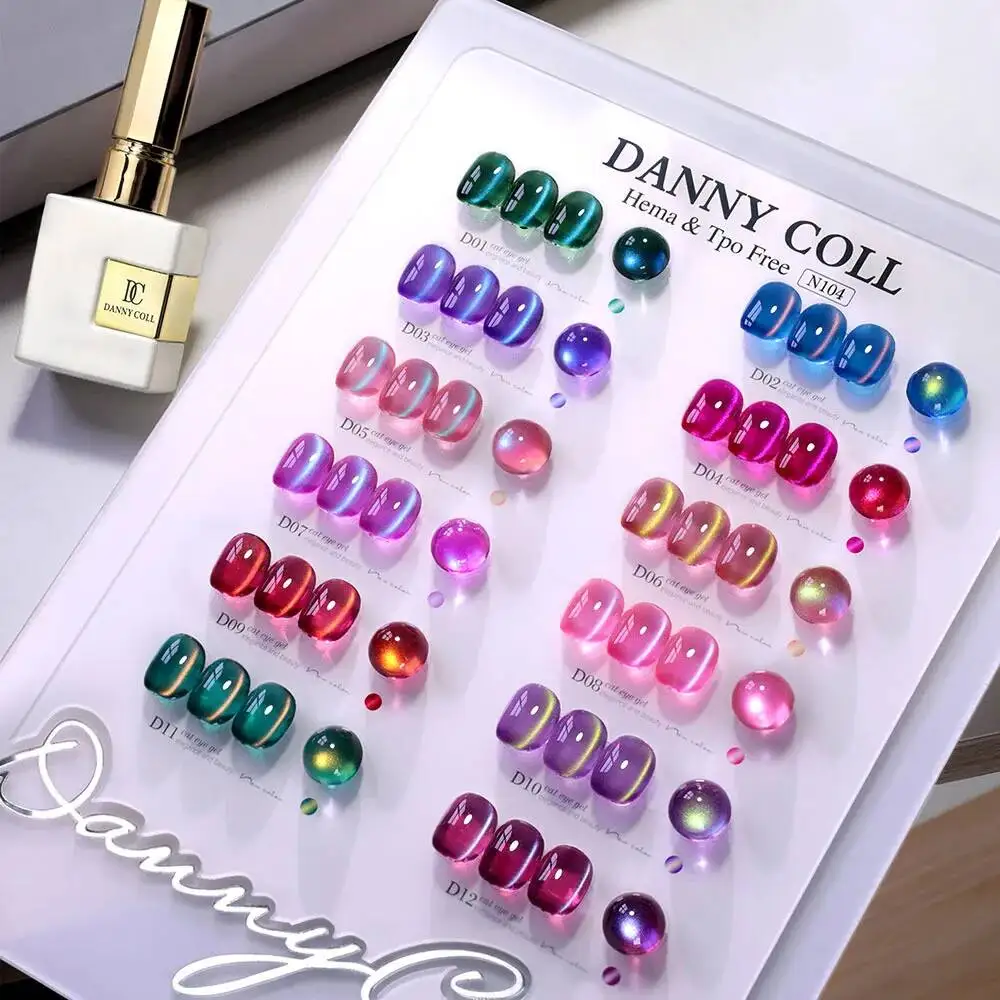 FREE HEMA /TPO/TMPTA Cat Eye Gel Nail Polish Set WIth Color Display Hot Sale Crystal Magnetic Gel Nail Polish UV/LED Gel Polish