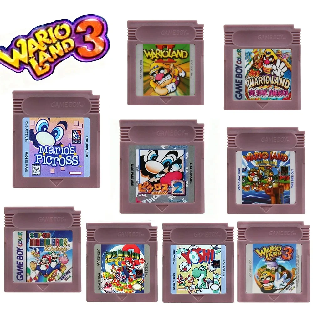 New GBC 16 Bit Game Video Game Cartridge Console16 Bit Game Card Wario Land Donkey Kong Wario Land 2 Yoshi for GBC/GBA Mario
