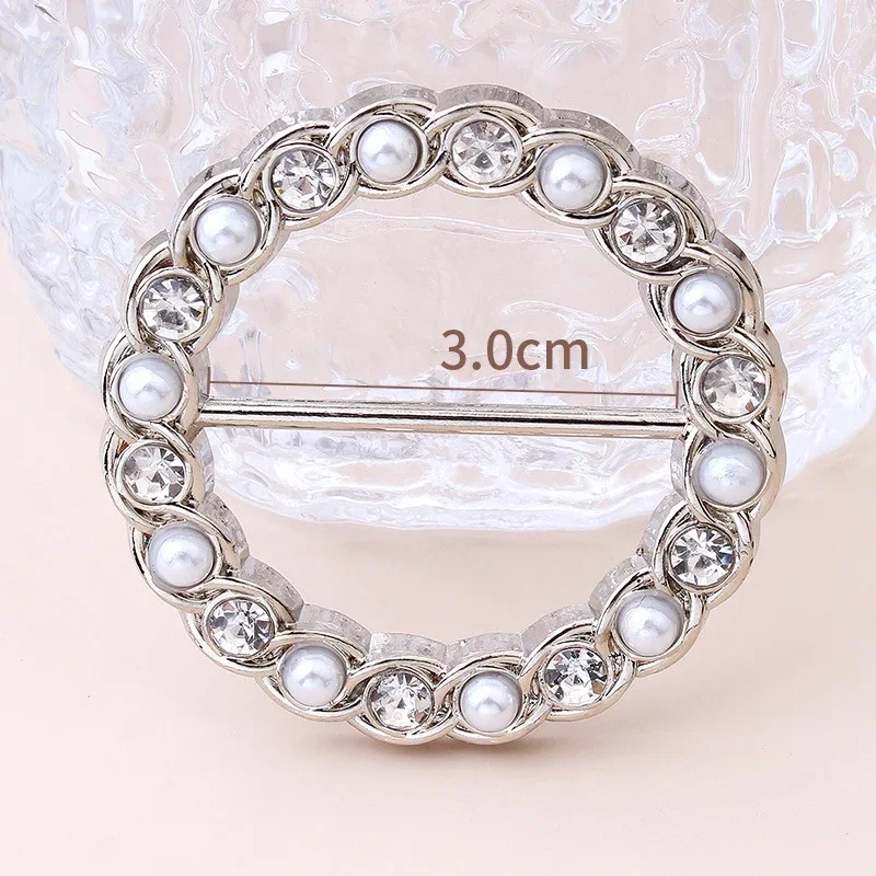 1pcs High-end Shirt T-shirt Silk Scarf Decorative Fixed Buckle Corner Hem Waist Pearl Buckles