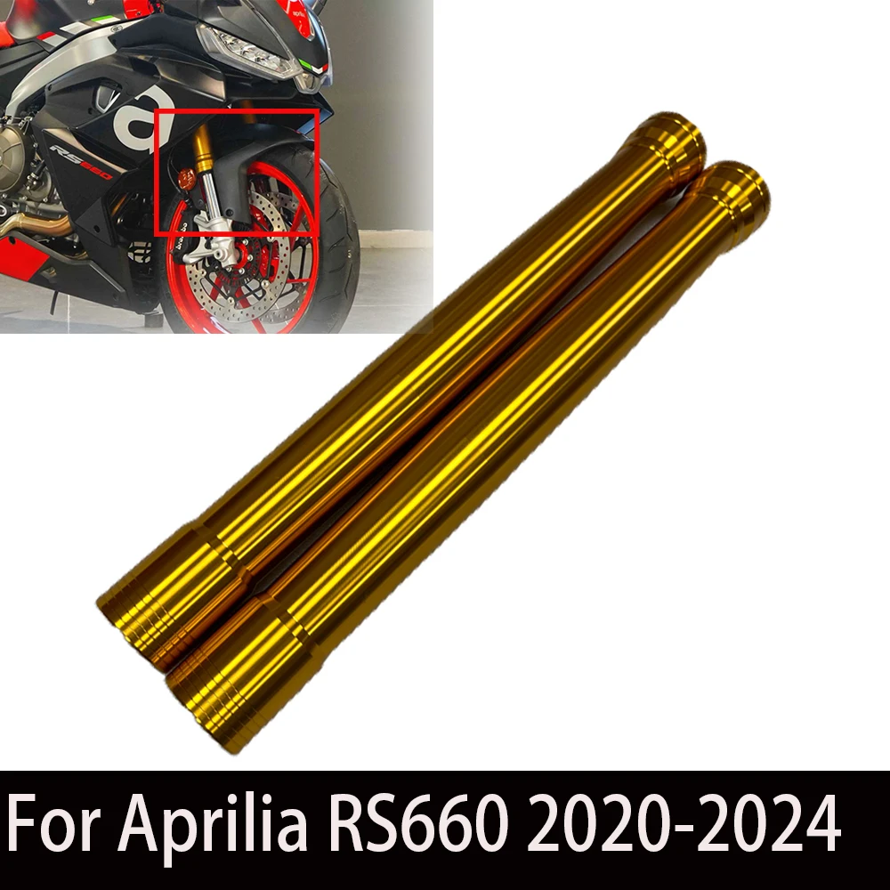For Aprilia RS660 2020-2024 1Pair Front Outer Fork Leg Tubes 494mm Fork Suspension Stanchion Stand Shock Pipe Bar Accesorios