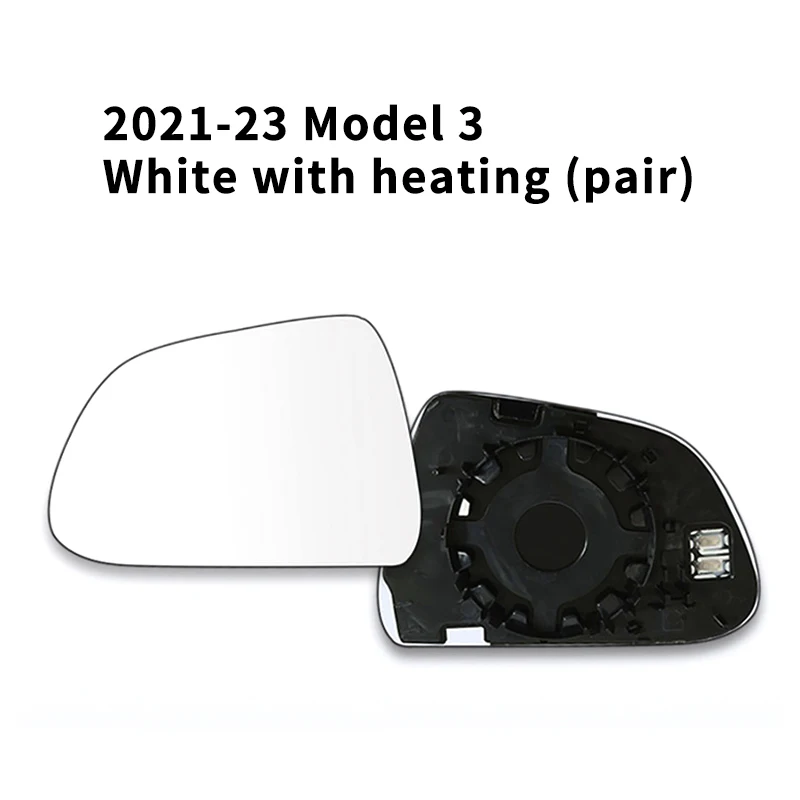 

1 Pair For Tesla Model 3 Wide-Angle Car Large Vision Rearview Mirror Heating Replacement Anti Glare Dazzle Reversing Glass Lens