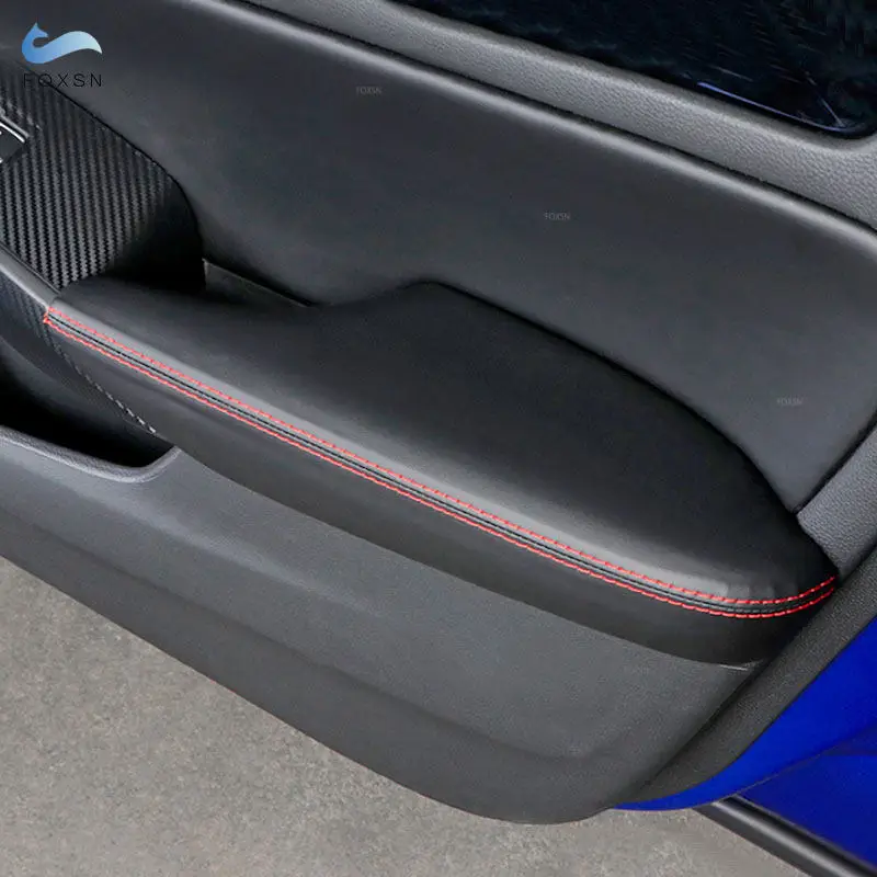

4pcs Microfiber Leather Car Accessories Interior Door Armrest Panels Cover Trim For Honda Civic 11th Gen 2021 2022