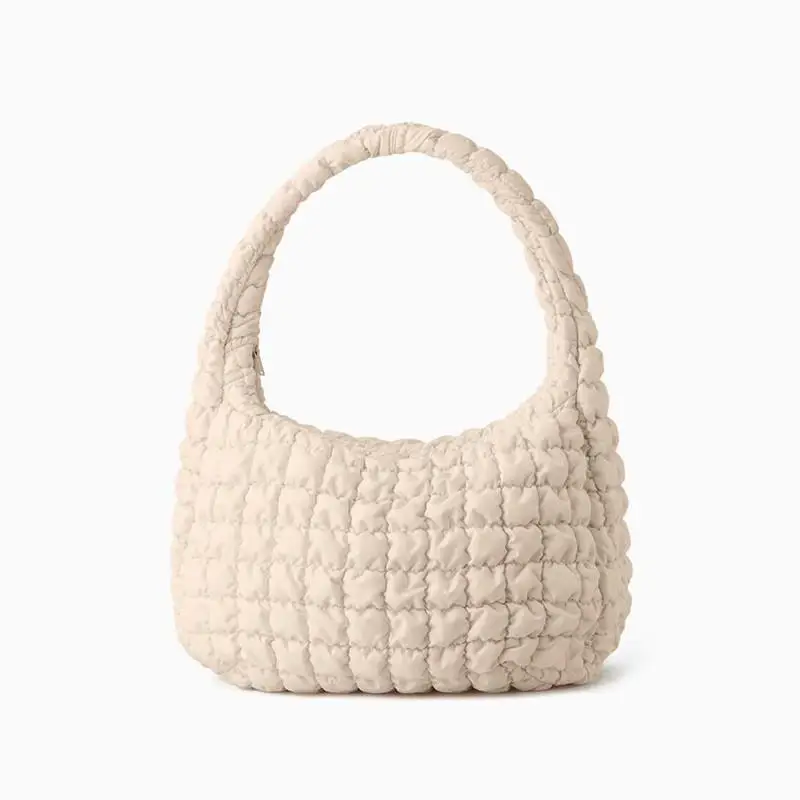 

Casual Commuter Cloud down Folded Women's Large Capaci oulder Crossbody Bag Soft Polyester Zipper Closure Dumpling...