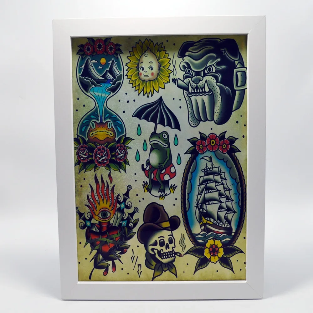 Голографическая виниловая наклейка на стену великая модная тату художественный плакат-Потрясающая винтажная Настенная картина для украшения вашей комнаты 6