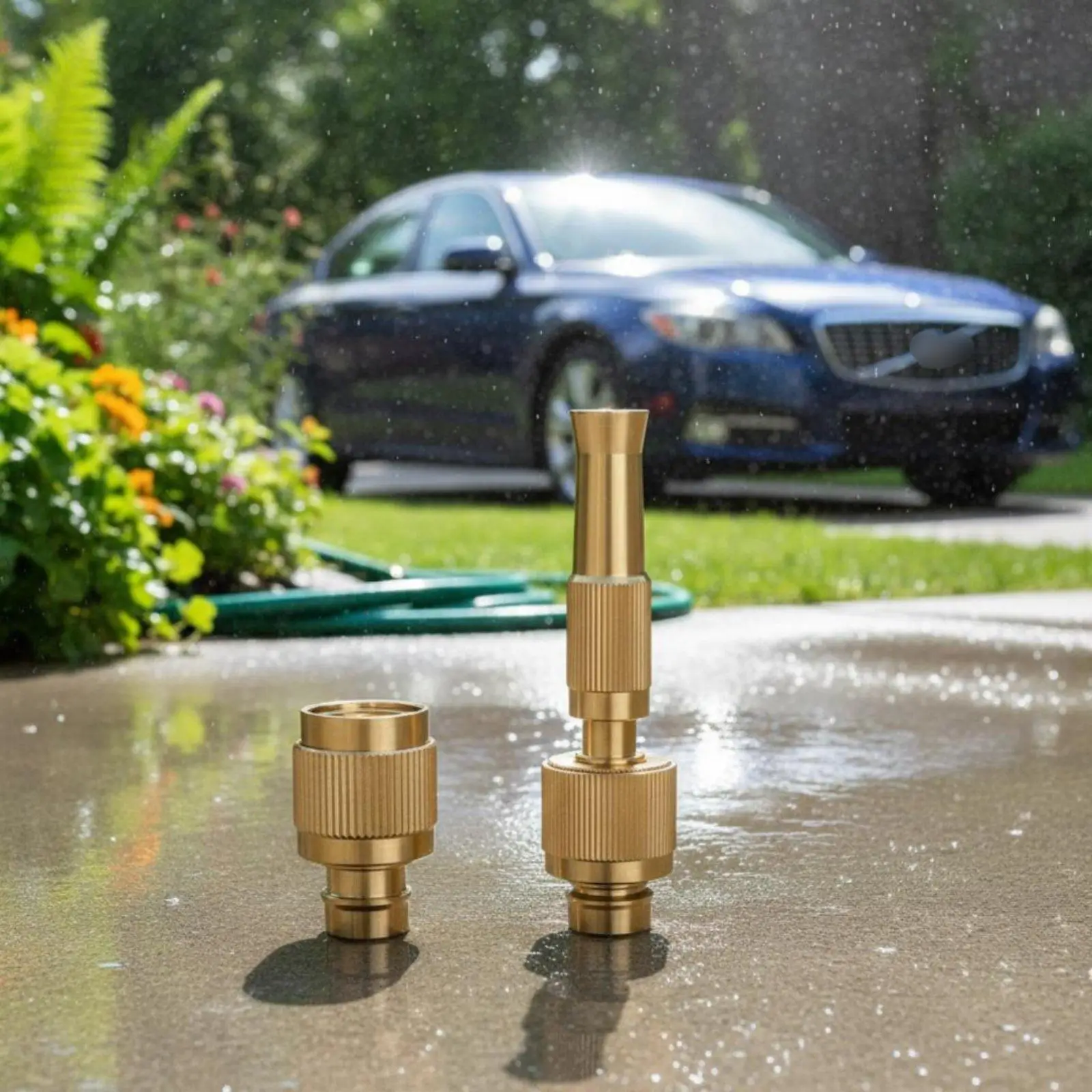 Brass Water Universal Connector High Pressure Hose Adapter Adjustable Spray