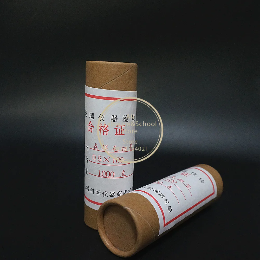 Tube capillaire en verre de 1000 à 0.5mm de diamètre, Point de fusion, longueur du capillaire de repérage en verre de 100mm ou 200mm, les deux