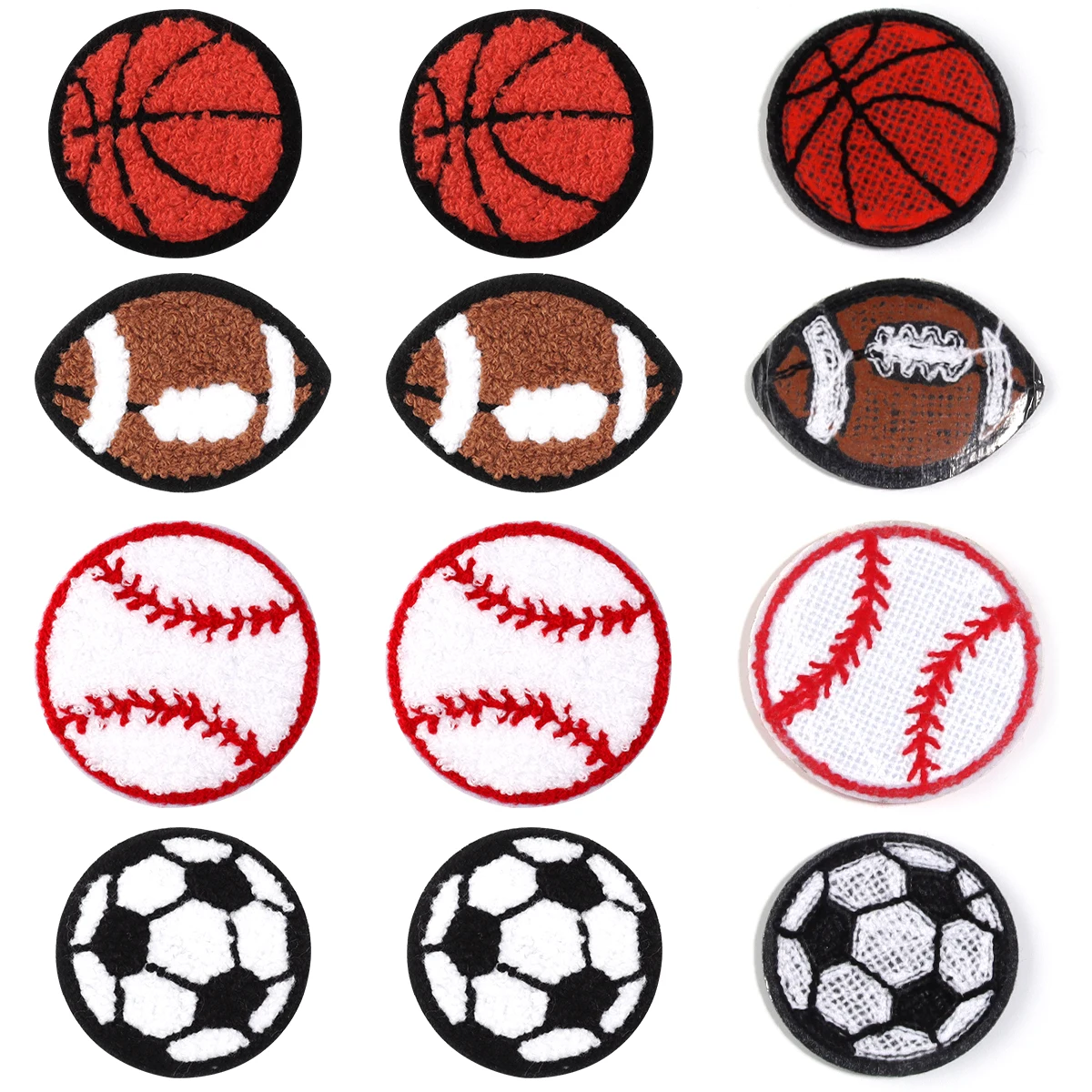 4pcs/lot Sports Embroidered Patches Basketball Football Rugby Sewing Cloth Appliques for Clothes Hats Jeans Iron On Accessories