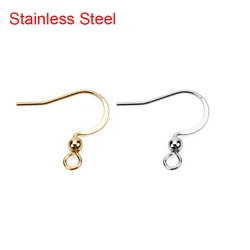 50pcs Hypoallergenic Stainless Steel Earring Hooks Bulk Lot Anti Allergy Earring Clasps Making For Diy Jewelry Supplies Findings