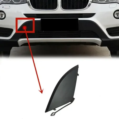 1x Front Bumper Tow Hook Cover Tow Eye Cap Fits For BMW F25 X3 2015-2017 #51117338474 Primed Black ABS Plastic Exterior Parts