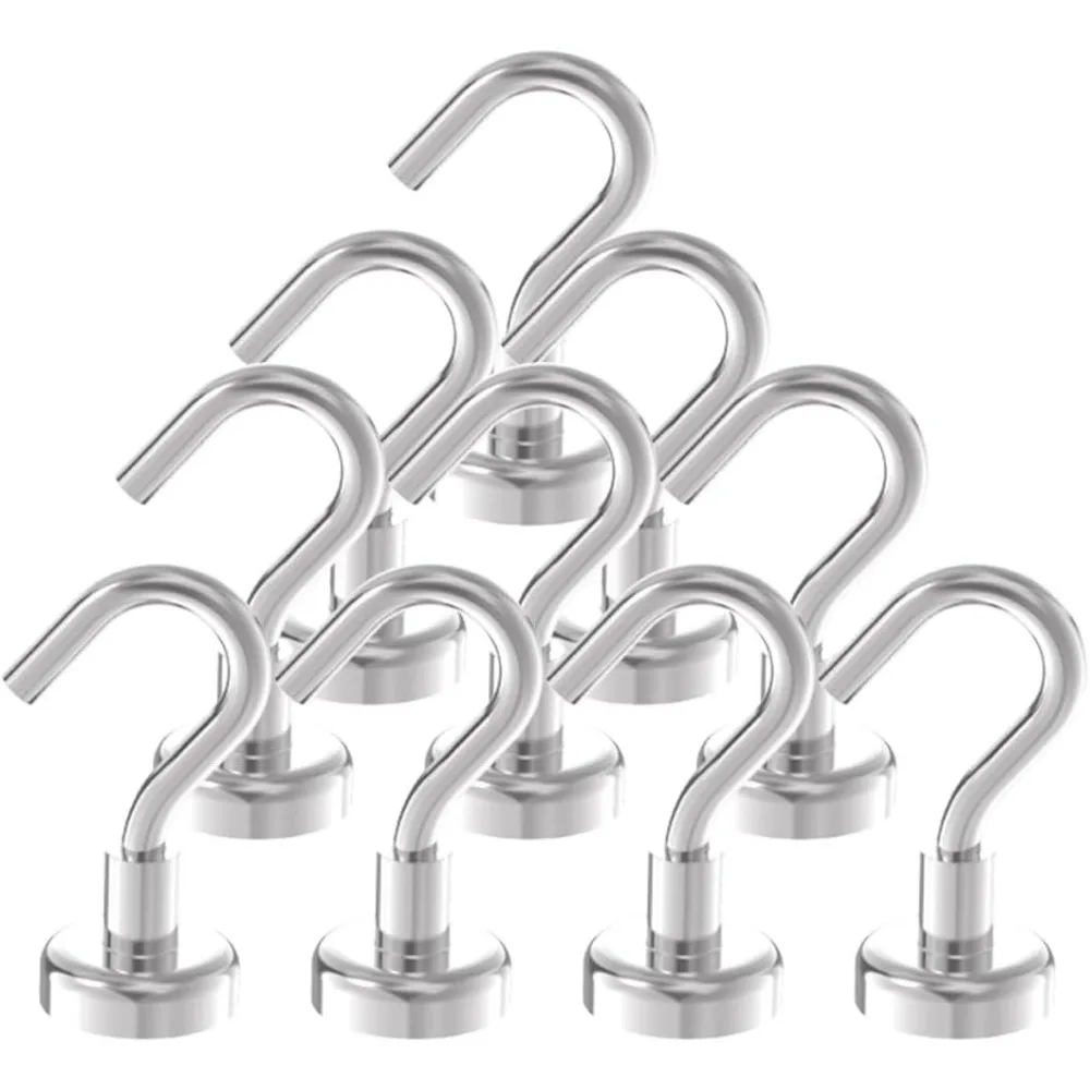 Magnétiques mini résistants 25 livres, 10 équipements pour réfrigérateur, poêle à grill, cuisine, cabine de croisière (argent)