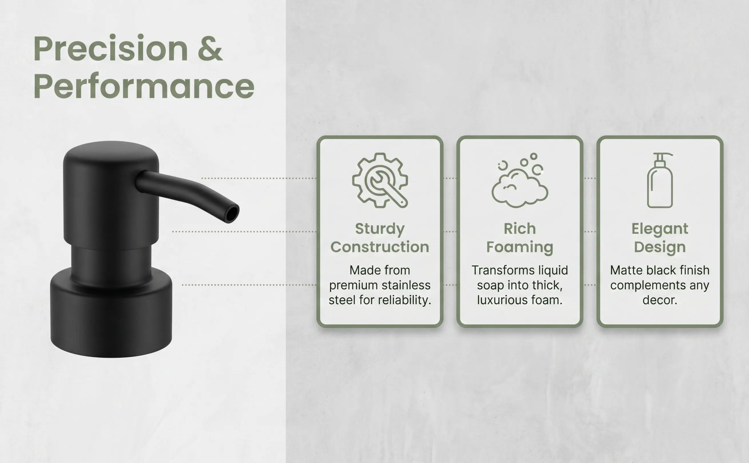 4Pcs Stainless Steel Foaming Soap Dispenser Pump Heads Replacement for Bathroom Kitchen Countertop Universal Hand Soap Lotion