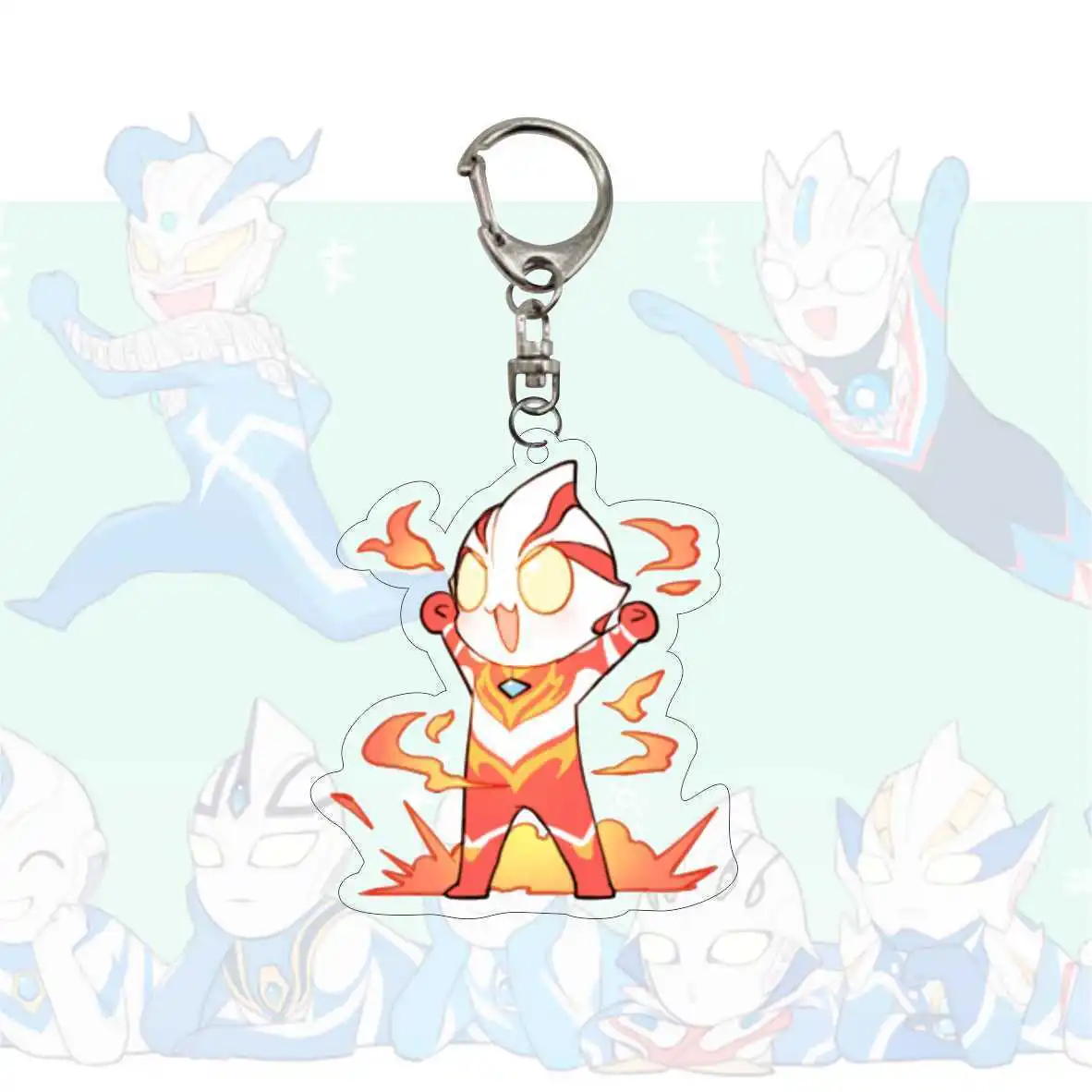 New Ultraman Key Buckle Ultraman Leo Ultraman Tiga Anime Peripheral Cute Cartoon Originality Pen Case Pendant Collection Display