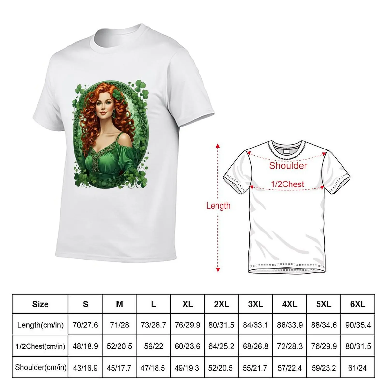 Irish Woman Shamrock St. Patrick's Day retro vintage floral T-Shirt funny t shirts cotton t shirt man plain T-Shirt