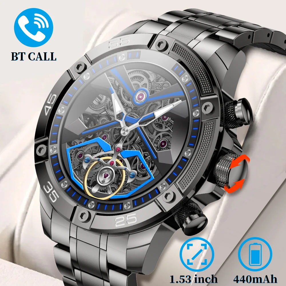 2024 men's new high-definition Bluetooth call smartwatch heart rate and blood pressure monitoring multi sport mode smartwatch