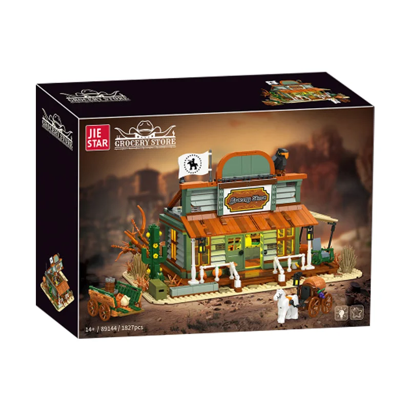 IN VOORRAAD 89144 MOC Street View Westerse Kruidenier Bouwstenen Bricks Model Bouw DIY Speelgoed voor Jongens Kerstcadeau Sets