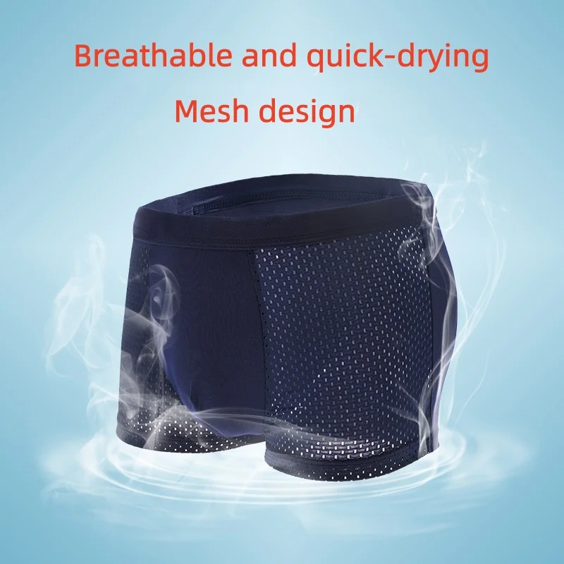 

4pcs Men's Underwear Ice Silk Mesh Men Boxershorts Plus Size Panties Solid Sexy Men Boxer Summer Breathable Intimate Underpants