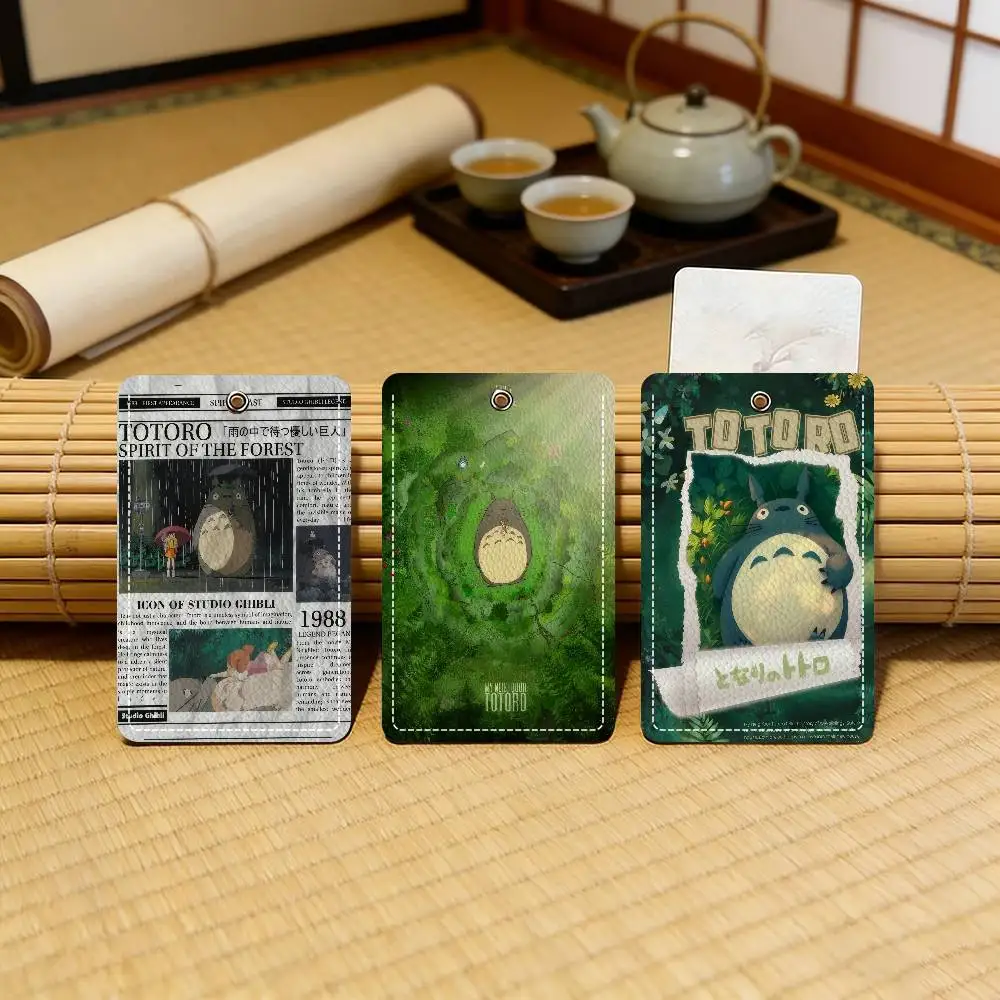 Llavero de Cuero con Diseño de Anime, Porta Tarjetas de Identificación y de Autobús, Regalo de Cumpleaños Perfecto para Adultos, Película Mi Vecino Totoro