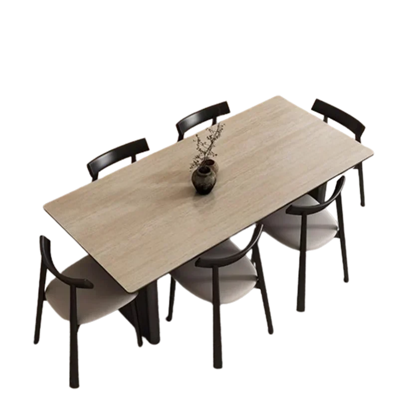 Combination Rectangular Dining Table European Center Restaurant Legs Metal Dining Table High Wood Mesas De Jantar Home Furniture