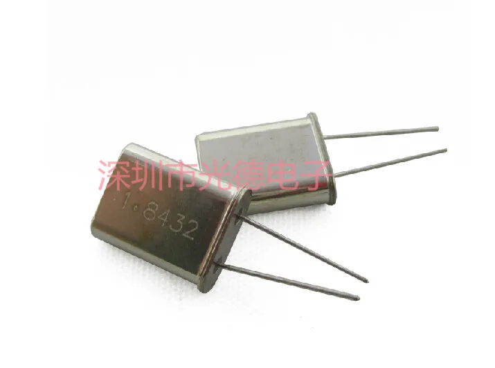 50pcs/ HC-49U 1.8432MHZ in-line passive crystal oscillator 1.8432M Shi Ying crystal 2-pin original genuine
