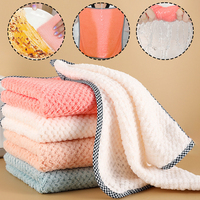 10 Pcs Microfiber Kitchen Dish Cloth Super Absorbent Cleaning Cloth Non-stick Oil Wipe Rags Household Cleaning Towels Tools