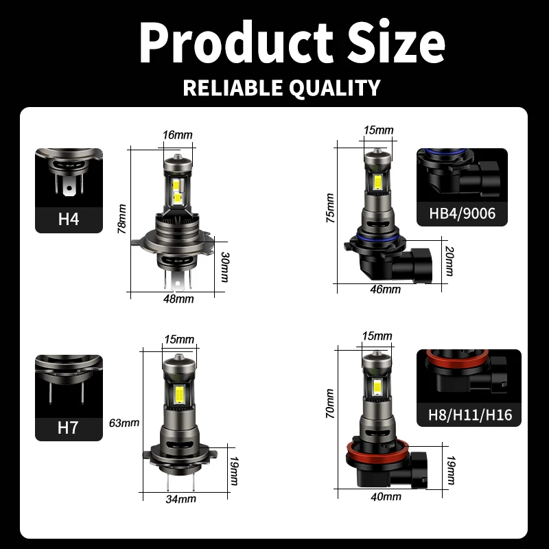 1/2PC H11 Led Lights Motorcycle Headlight For Suzuki Hayabusa GSX1300R 2008-2017 H7 Moto Driving Running Lamp High Low Beam Bulb