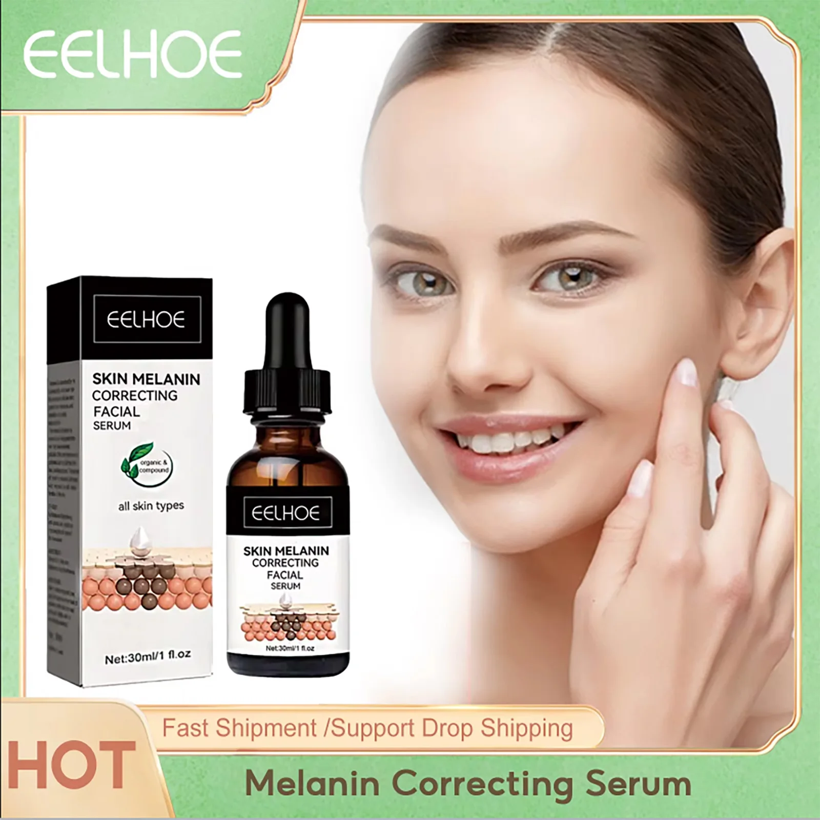 

Melanin Correcting Face Serum Fade Dark Spots Brightening Melasma Chloasma Removal Reduce Pigmentation Whitening Freckle Essence