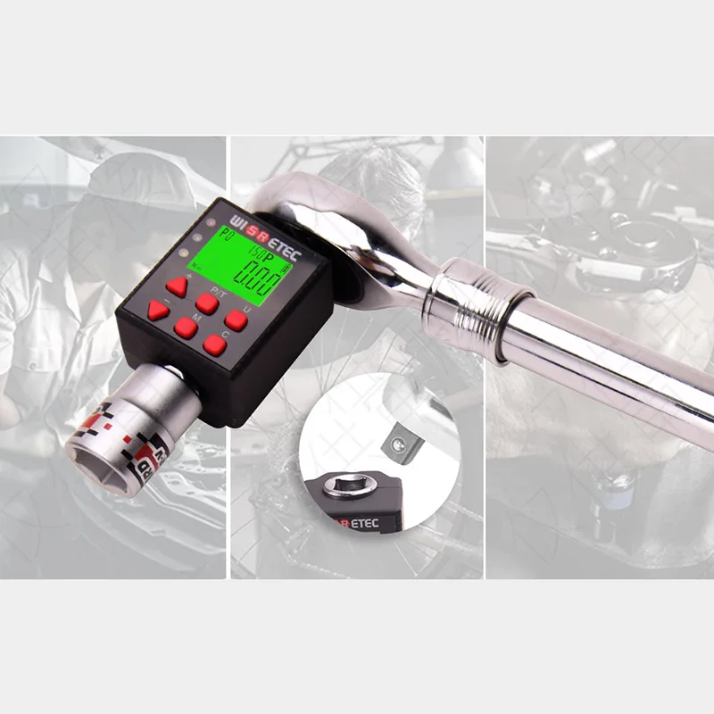 High Precision Digital Torque Meter 0.1-340 N.m Adjustable Torque Meter Adapter Professional Electronic Torque Wrench