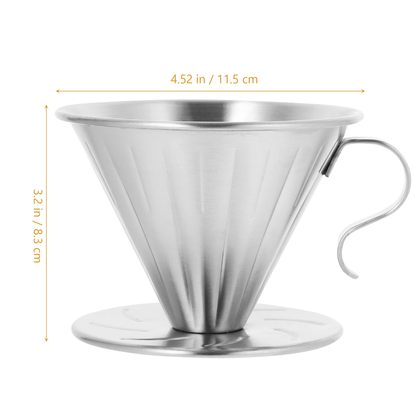

Stainless Steel Coffee Filter Durable Cone Shape Dripper Handheld Filter Cup Tea Slag Funnel Home Coffee Funnel