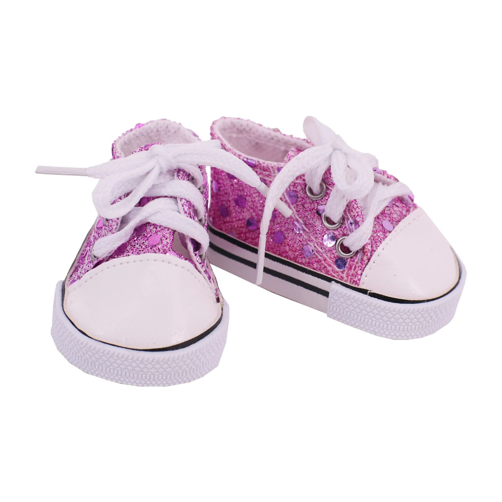 Chaussures En Toile Pour Poupée 46 Cm – Baskets Blanches à Lacets – Accessoire Costume, 1 Paire