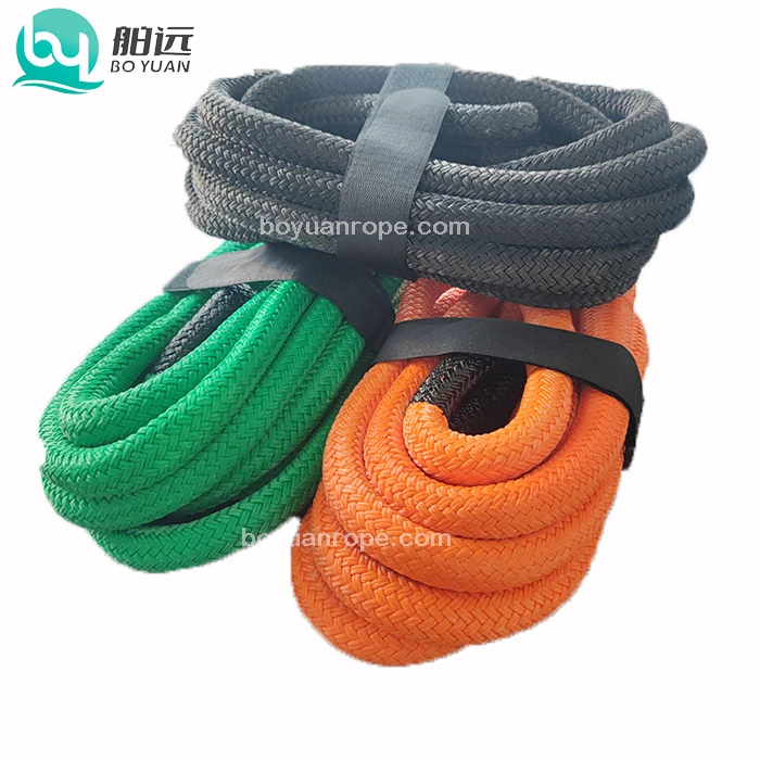 High Tensile Force Uhmwpe Towing Line  Hollow Braid Uhmwpe Cord 30 Ton Orange Hollow Braided Tow Car Winch Offroad Rope