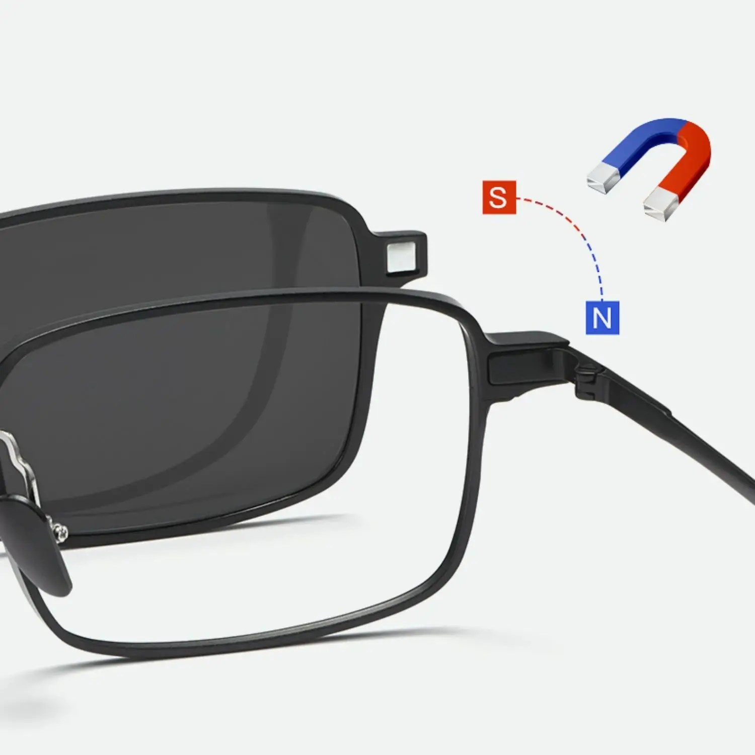 KUXA نظارات الرؤية الليلية مشبك مغناطيسي النظارات الشمسية التيتانيوم النقي النظارات الرجال وصفة طبية بصرية عدسة قصر النظر الصحيح المستقطبة