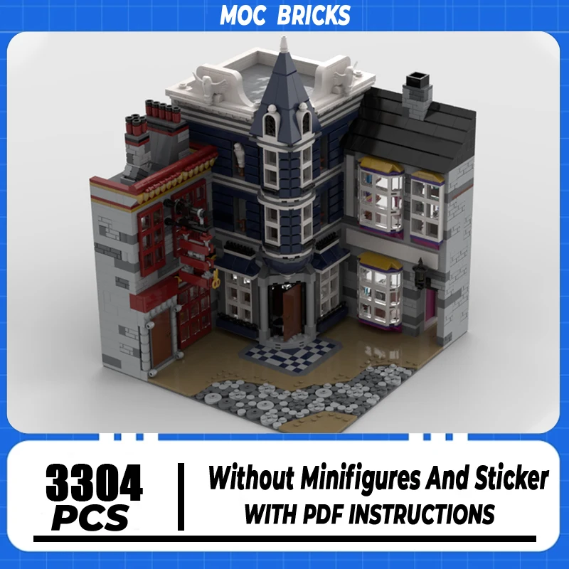 Street View Model Moc Building Blocks  Owl Post Diagon Alley Model Technology Brick DIY Assembly Construction Toy Holiday Gifts