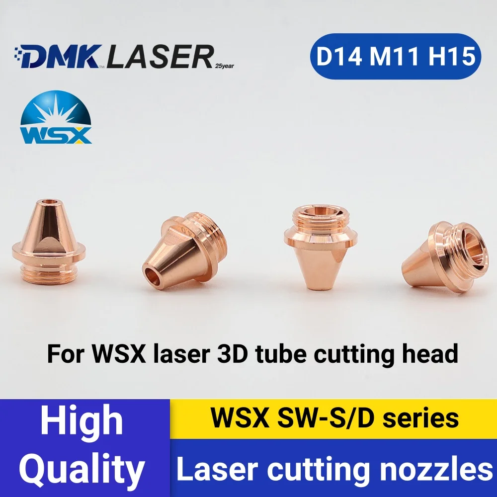 

WSX SW-S/D лазерные 3D-насадки для резки трубок D14M11H15 одно-/двухслойные медные насадки WHSA WSX для режущей головки труб ND30C