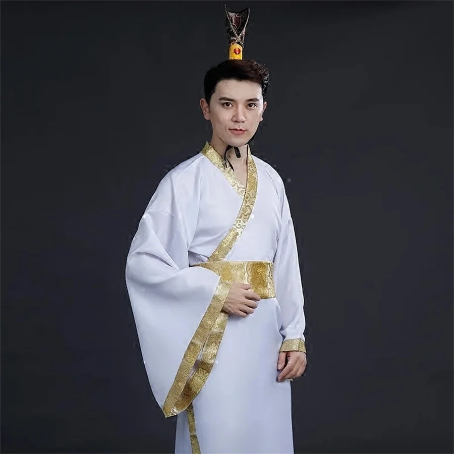 Chinese Traditional Man Hanfu Dress New Year Oriental Ancient Performance Stage Folk Dance Costumes Han Dynasty Cosplay Robes