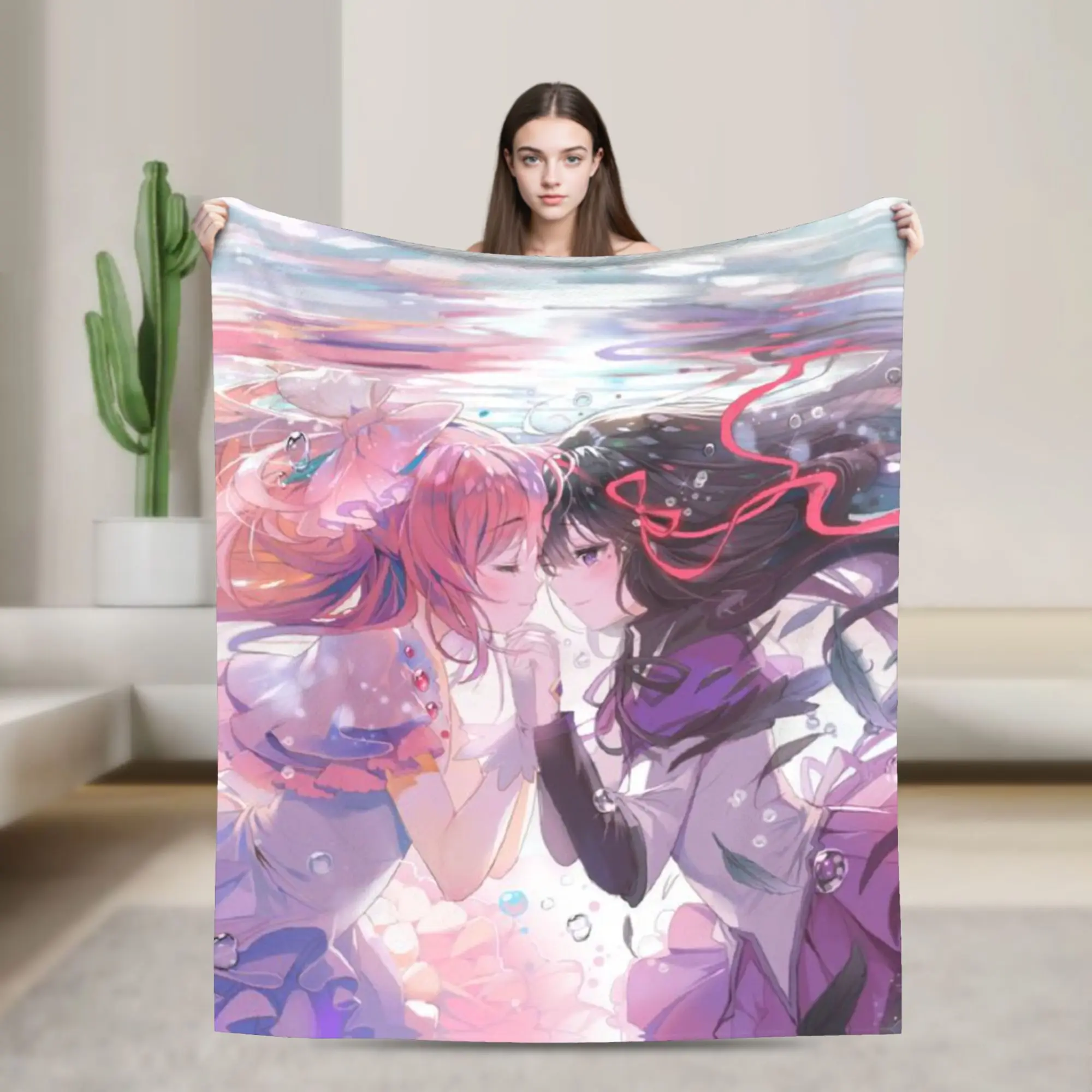 

Одеяло Puella Magi Madoka Magica в стиле аниме, супер мягкие теплые пледы для дивана, 50x60 дюймов, покрывало разных размеров