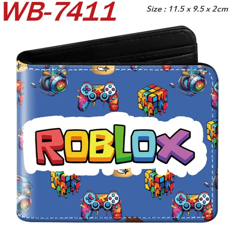 

Roblox Anime Style Popular Half-fold Leather Wallets for Boys Girls Short-style Wallets Cartoon Game Card Holders Coin Purses