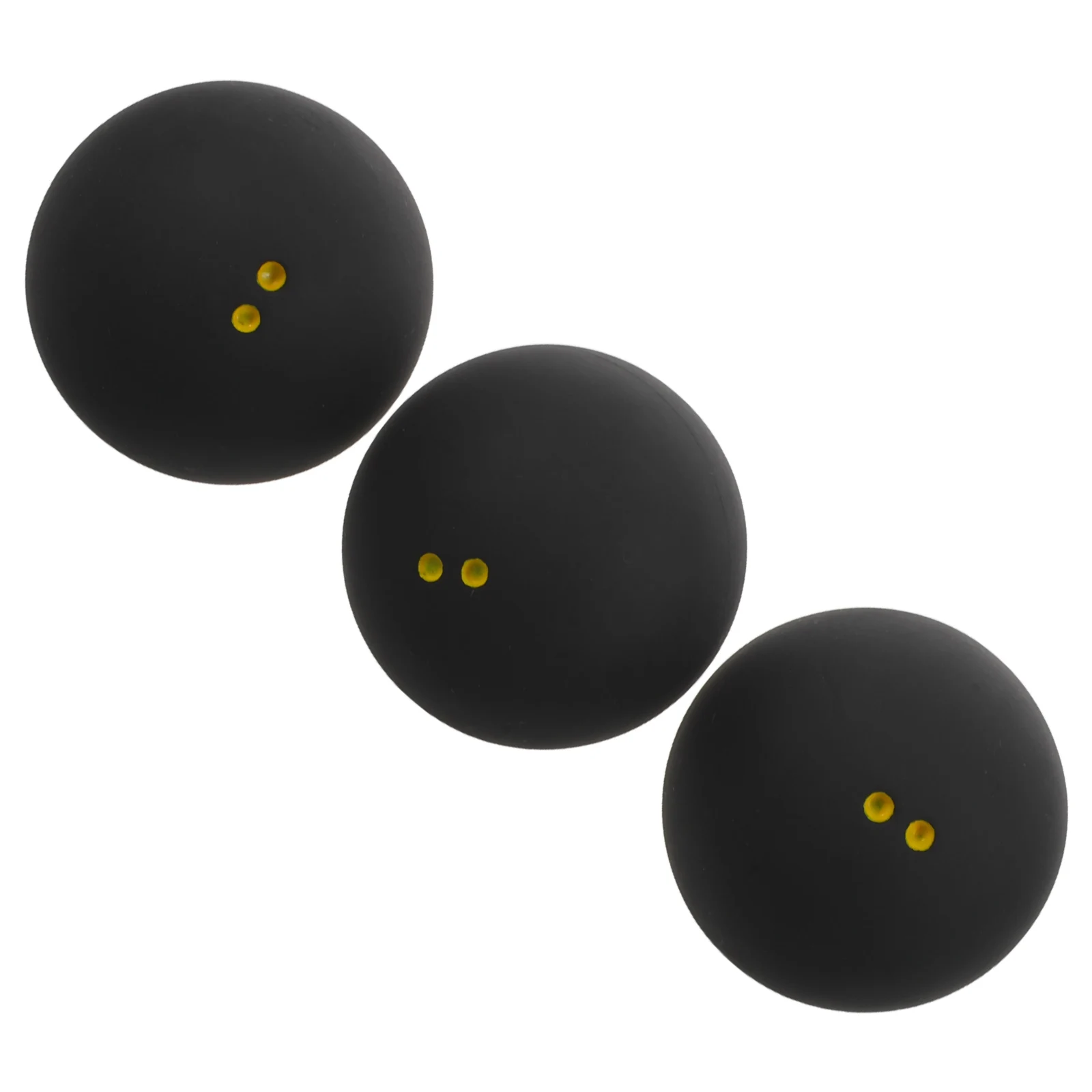 

3pcs Double Yellow Dot Squash Balls 38-40Mm High Elastic Rubber For Training Practice Competition Slow Speed Reliable Bounce