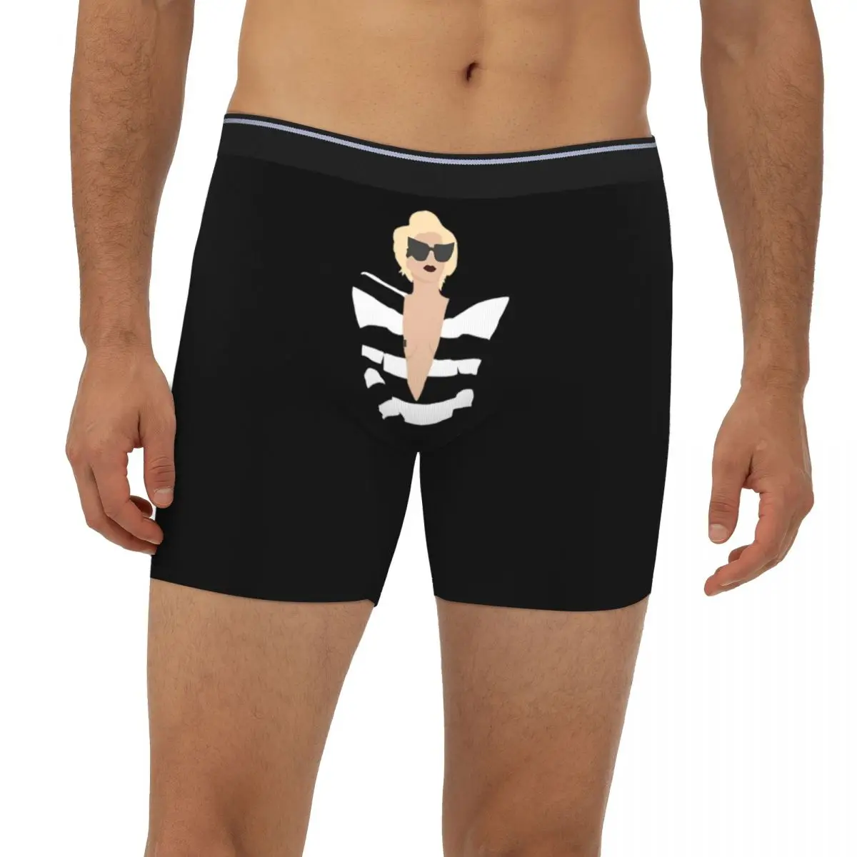 

Длинные трусы-боксеры Lady Gaga для телефона, короткие мужские трусы, дышащее нижнее белье для Homme, мужской подарок бойфренду