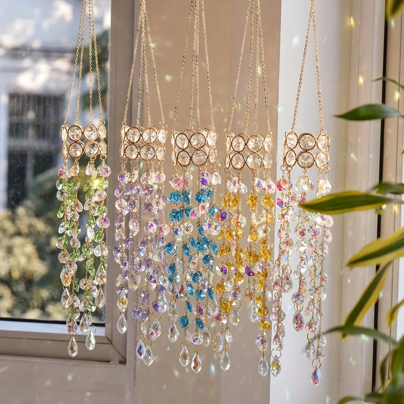 Crystal Sun Catcher Hanging Window Prism Rainbow Maker Sunlight Catcher Pendant Garden Balcony Home Decoration Ornament
