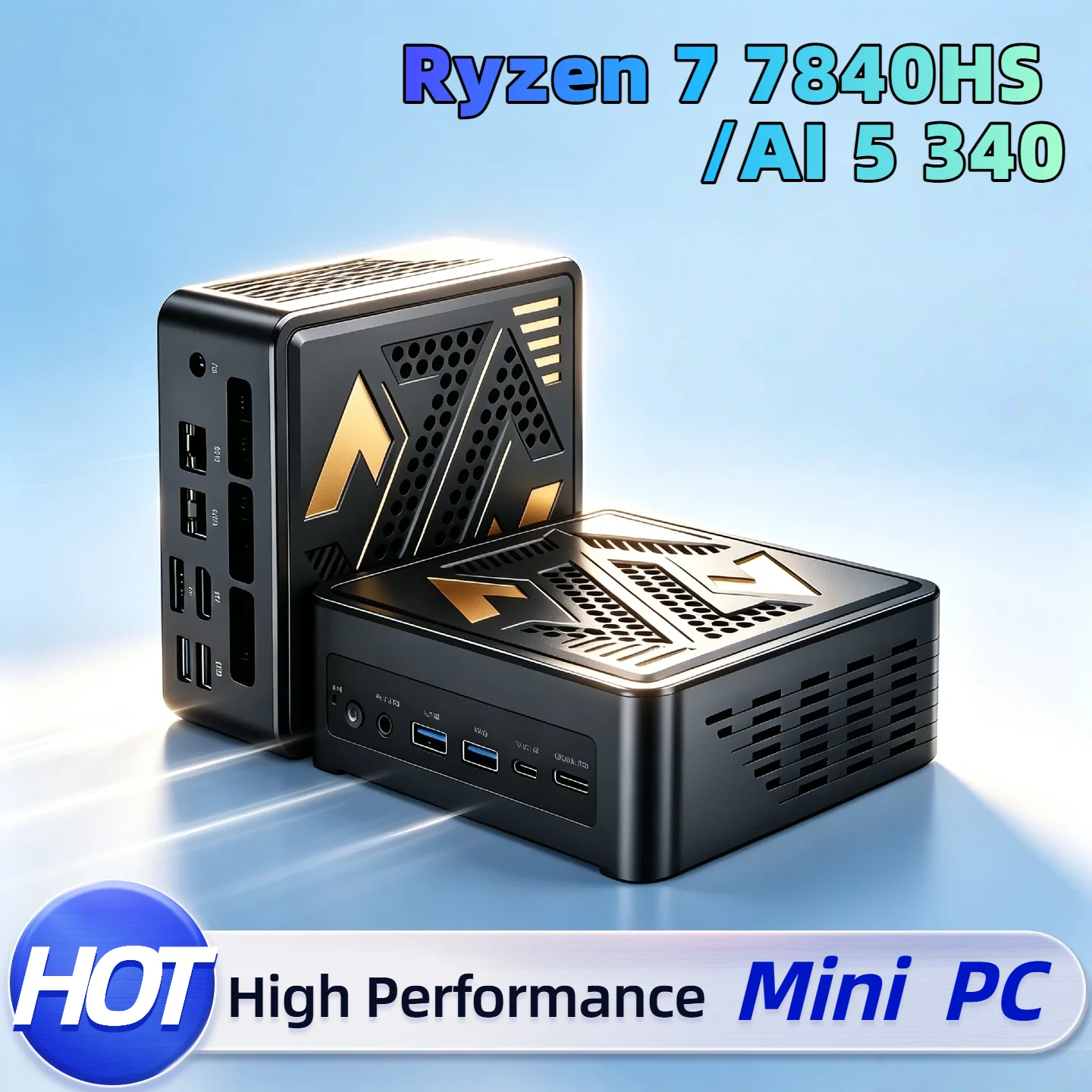 Topton Mini Gaming PC AMD Ryzen 7 7840HS Ryzen AI 5 340 OcuLink Metal NUC Desktop Windows 11 WiFi6E High Speed Pro Max Ultra