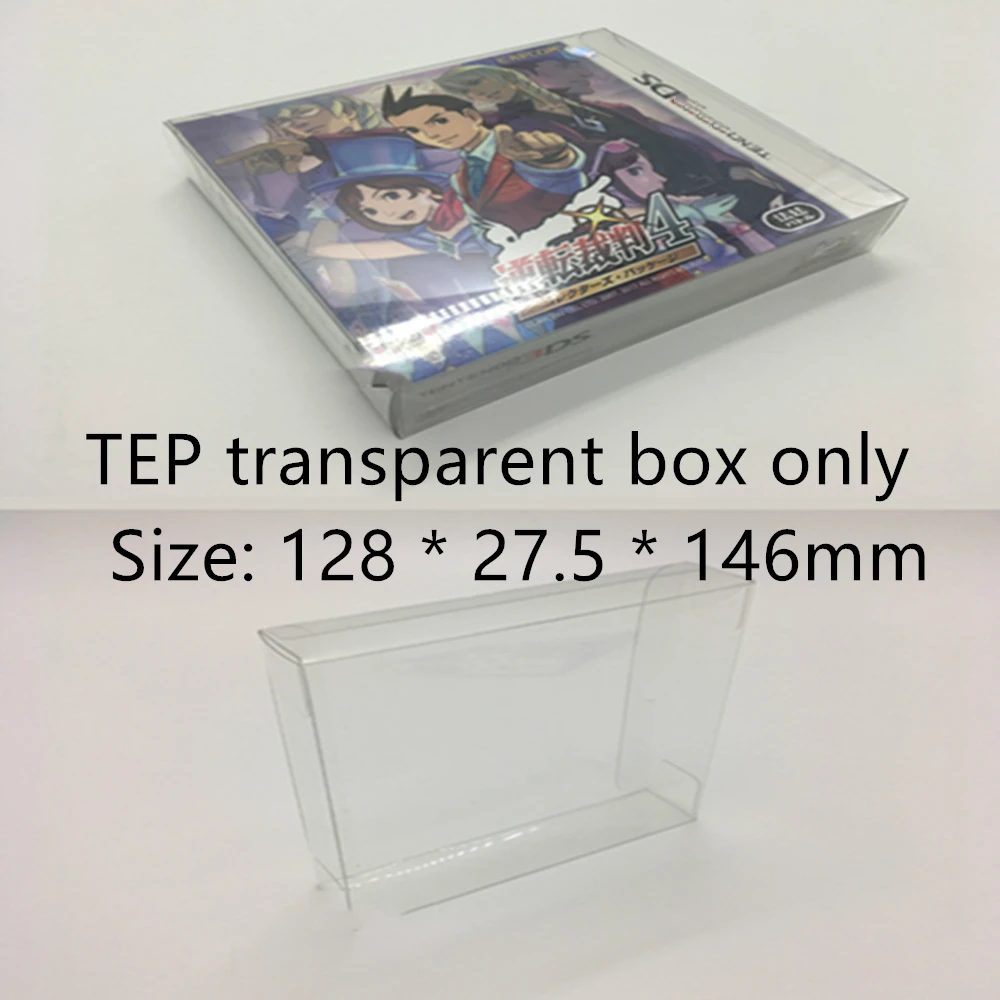 Collection Display Box For Apollo Justice: Ace Attorney 4/3DS Game Storage Transparent Boxes TEP Shell Clear Collect Case