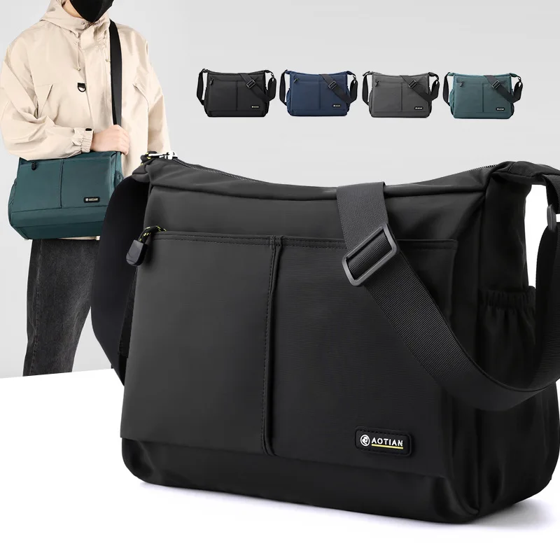 

New Horizontal Version Men's Shoulder Bag Outdoor Travel Crossbody Bag Simple and Fashionable Oxford Cloth Messenger Bags bolsos