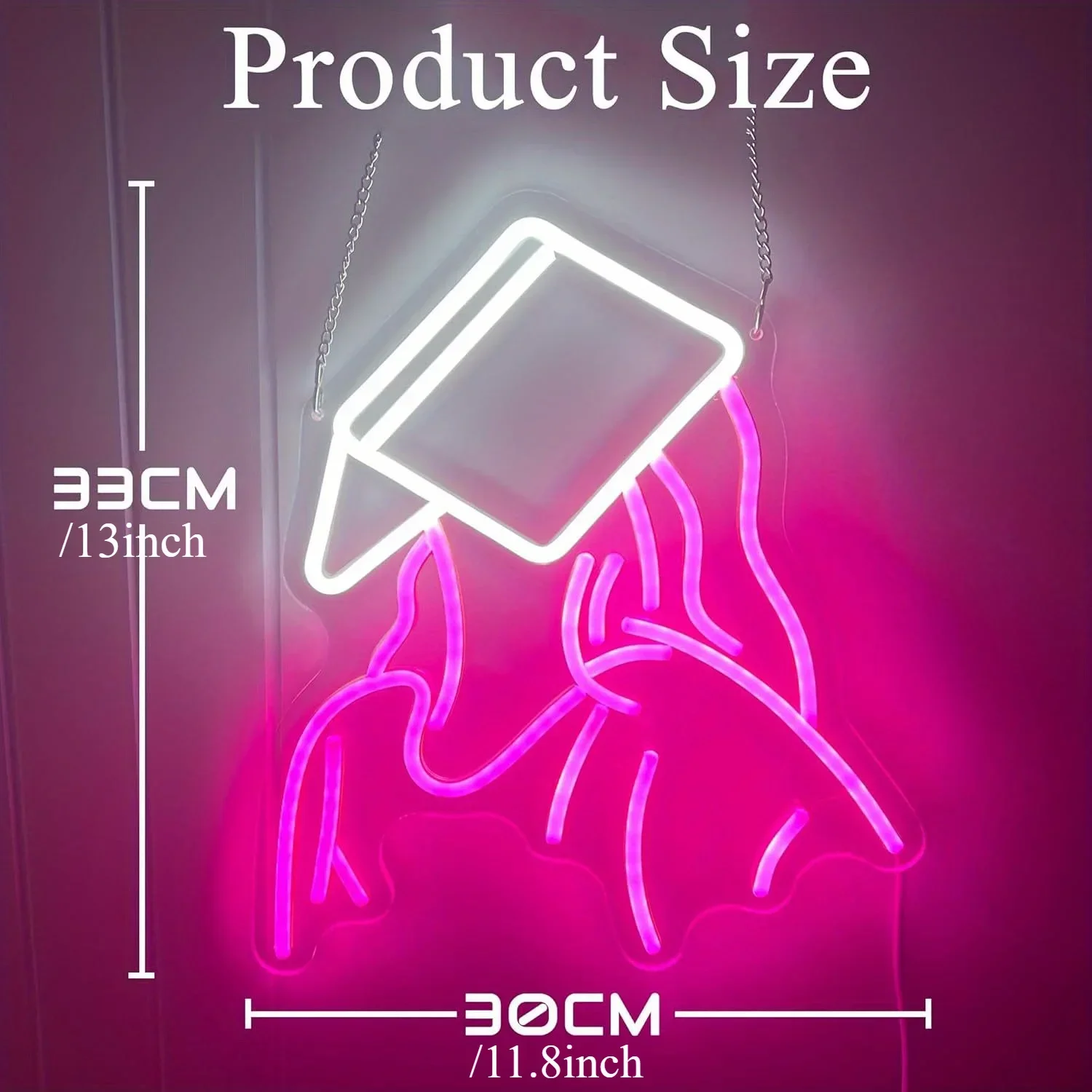 Graduation Cap Pink Flame Neon Sign Class Of LED Wall Art USB Powered Lamp Party Cafe Bedroom Home Decoration Hanging Light
