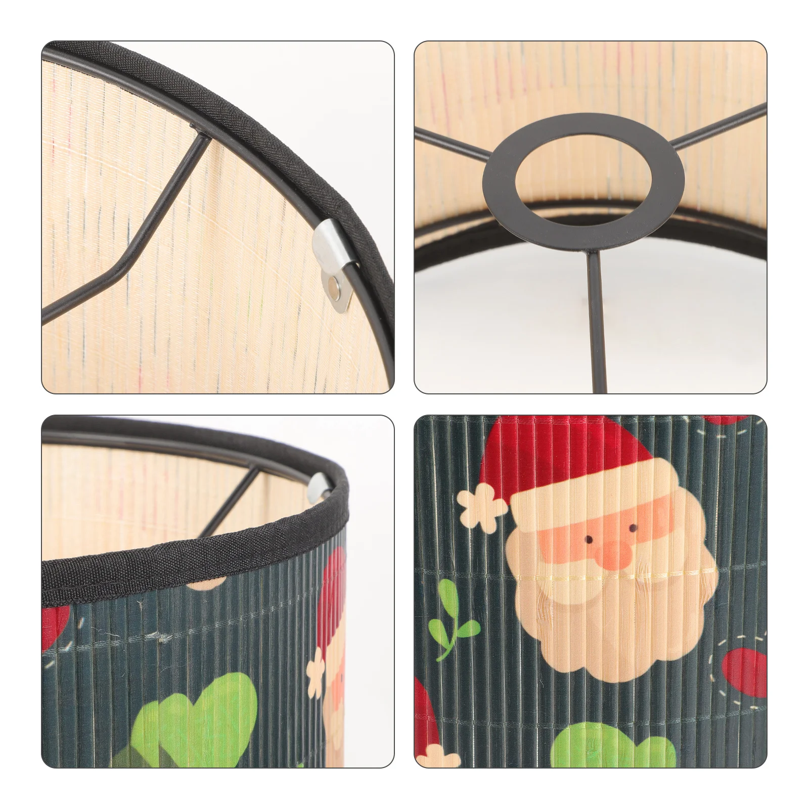 

Indoor Light Cover Bamboo Iron Durable Lampshade Barrel Lamp Shade Ceiling Mounted Lamp Cover for Home Decoration