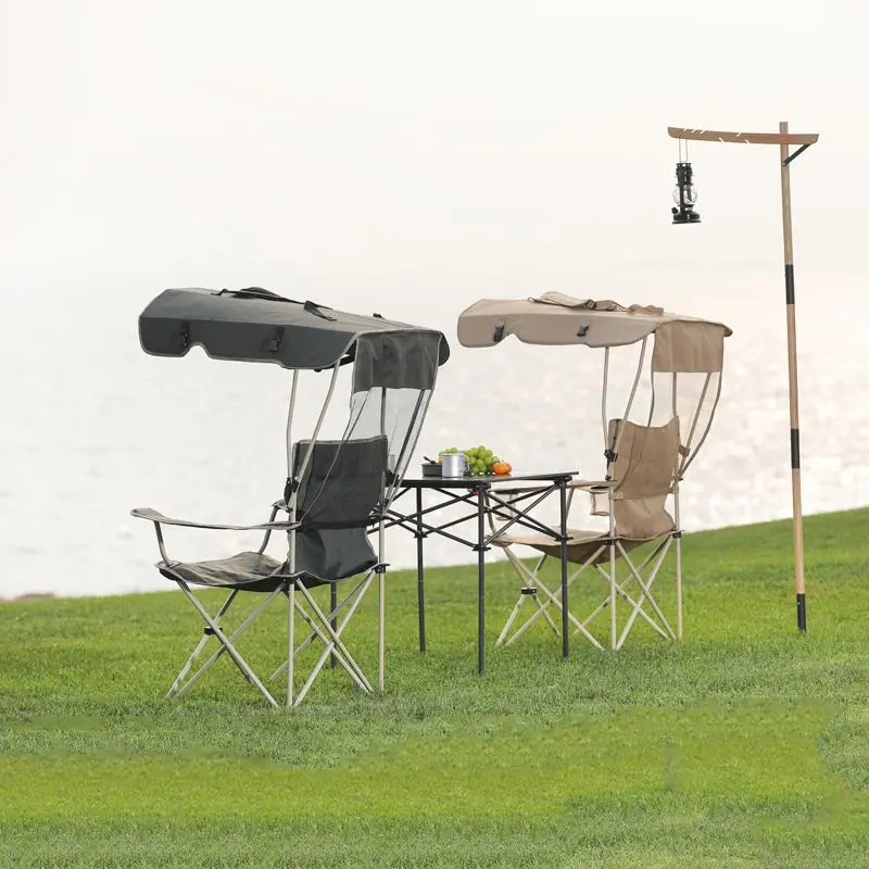 

Manufacturer Lightweight Foldable Camping Sunproof Chair with Canopy Shade - Portable Outdoor Chair for Beach, Fishing, Picnic