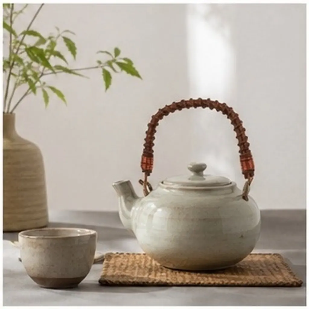 Rattan Teapot Handle Replacement Bendable U-Shape Grip Vintage Style Ceramic Teapot Accessories Tea Kettle Handle Span