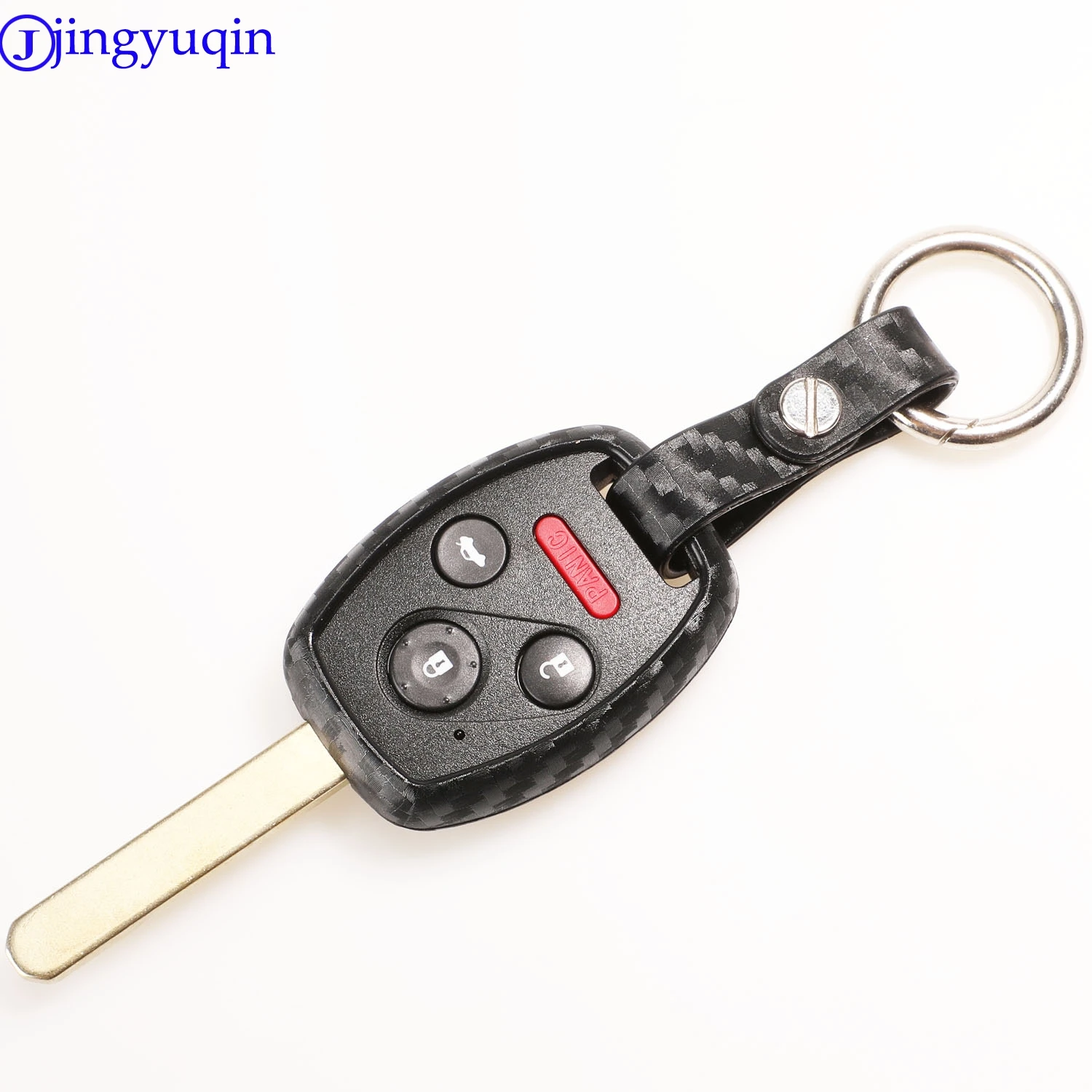 jingyuqin 2/3 Buttons Carbon Silicone Car Key Case Cover Shell For Honda CIVIC JAZZ Pilot Accord CR-V Holder