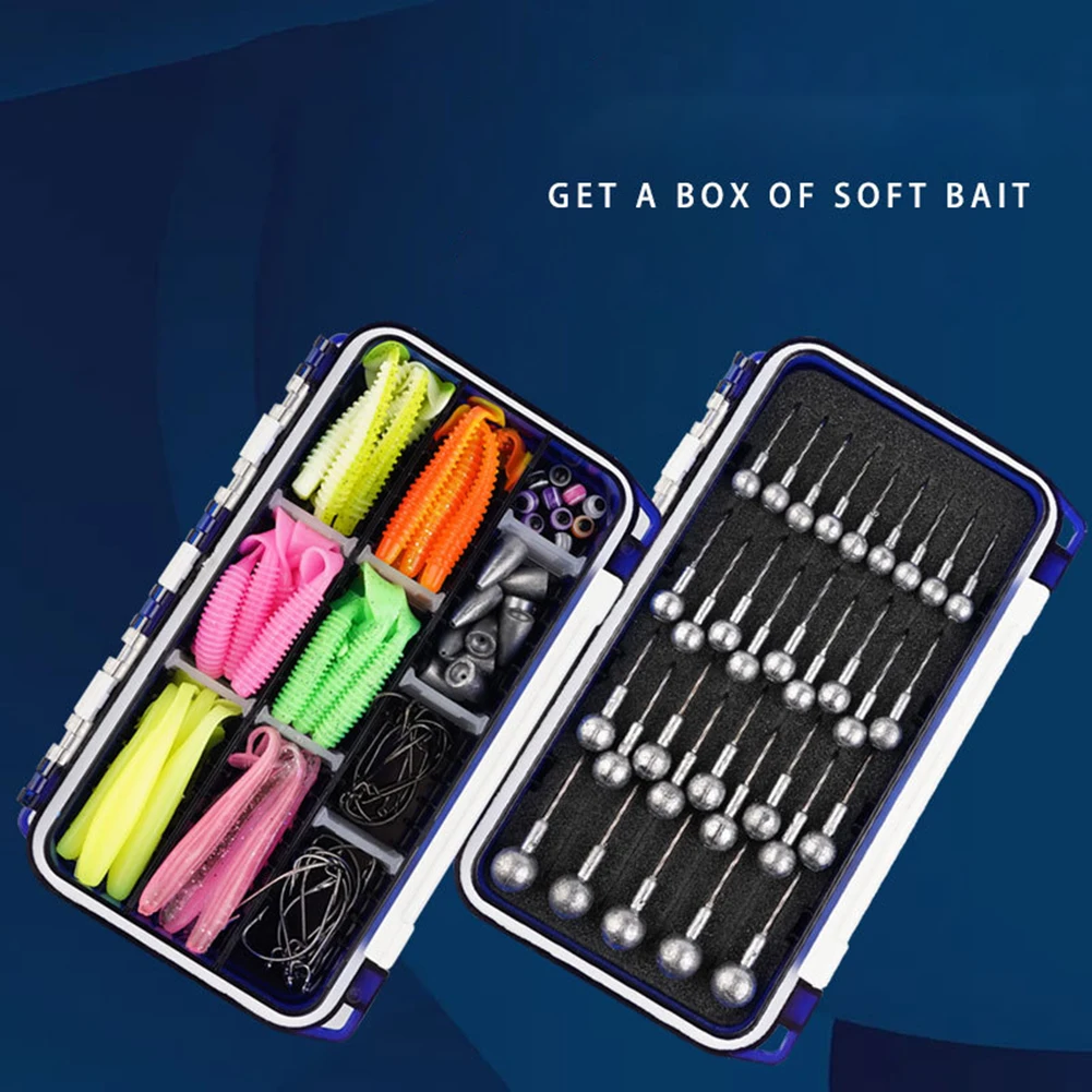 

Artificial Soft Fishing Bait Fishing Bait Set Mixed Tackle With Tackle Box For Beginners 103 PCS/Set