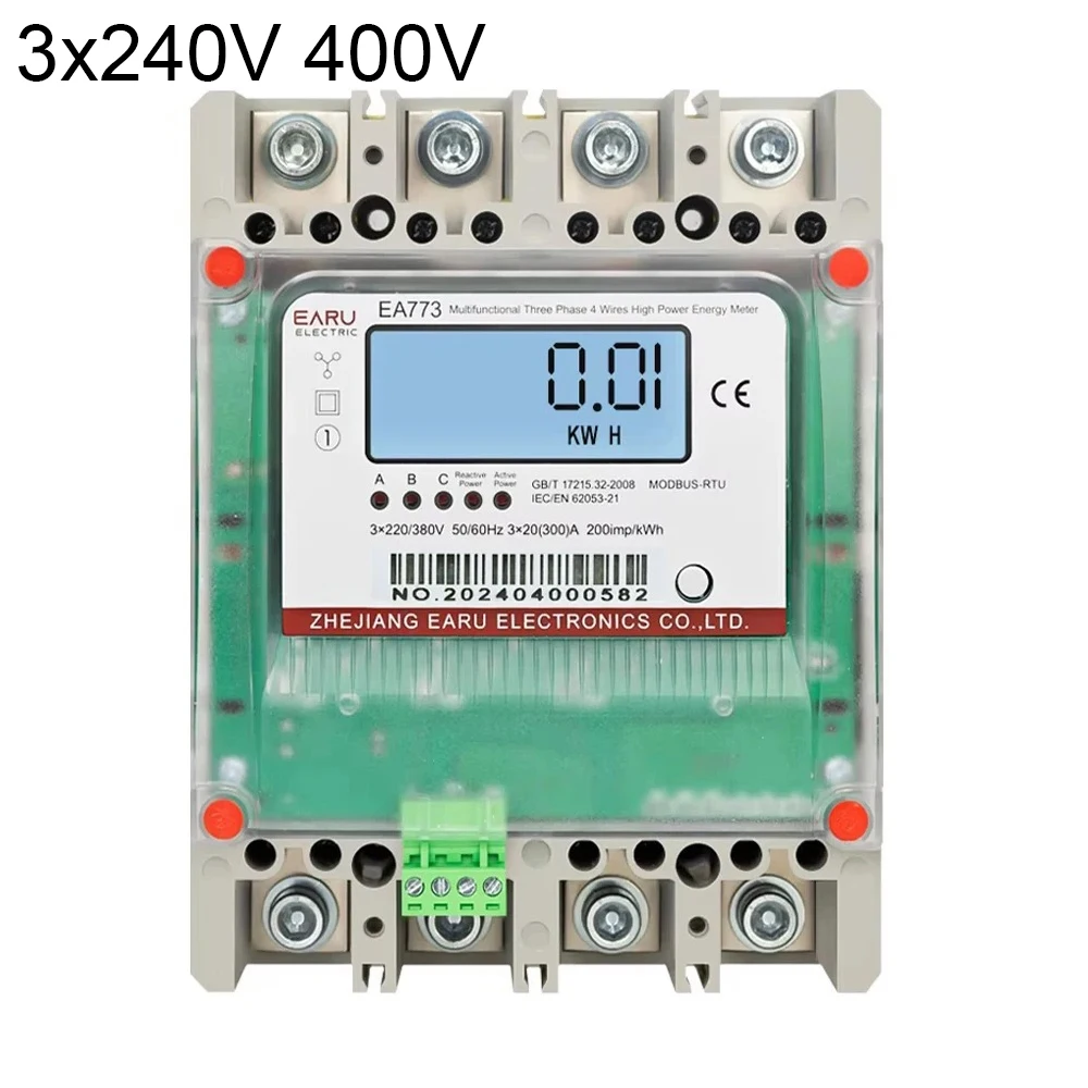 3-fazowy 4-przewodowy wielofunkcyjny bezpośredni okablowanie 300A licznik energii dużej mocy dwukierunkowy monitor dozujący podświetlany wyświetlacz RS485